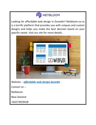 Affordable Web Design Dunedin  Netbloom.co.nz