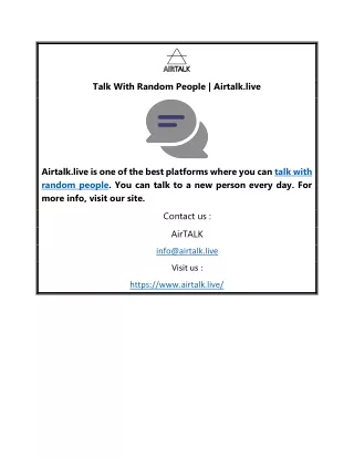 talk with random people airtalk live