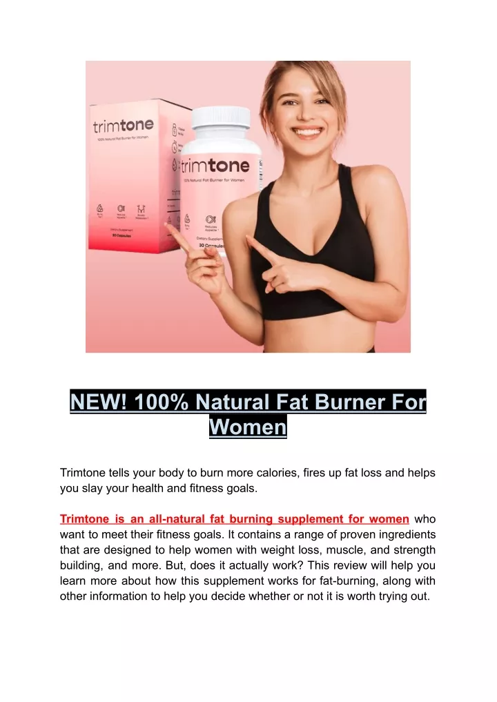 new 100 natural fat burner for women