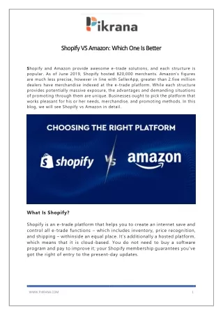 Shopify VS Amazon Which One Is Better