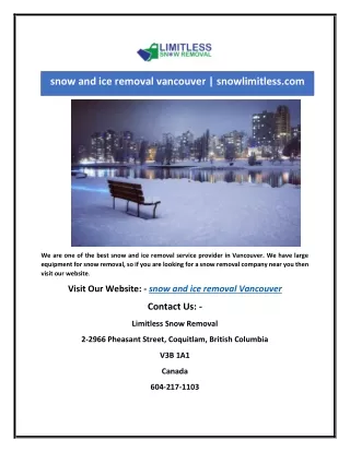 snow and ice removal vancouver snowlimitless com
