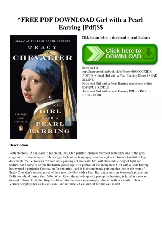 ^FREE PDF DOWNLOAD Girl with a Pearl Earring [Pdf]$$