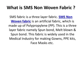 What is SMS Non Woven Fabric