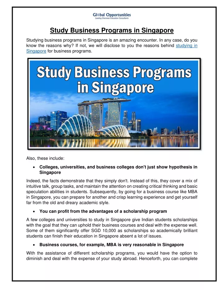 study business programs in singapore