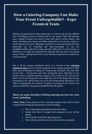how a catering company can make your event