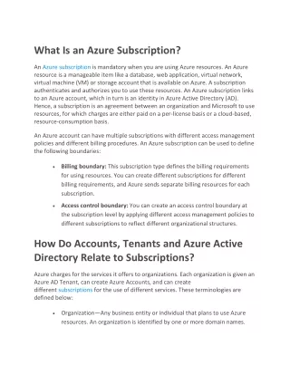 What Is an Azure Subscription