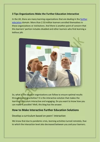 3 tips organizations make the further education