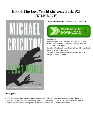 EBook The Lost World (Jurassic Park  #2) [K.I.N.D.L.E]