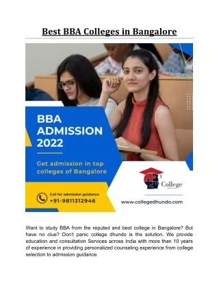 Best BBA Colleges in Bangalore