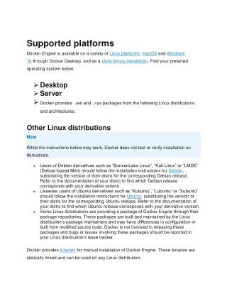 Docker Supported platforms