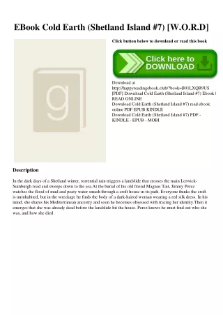 EBook Cold Earth (Shetland Island #7) [W.O.R.D]
