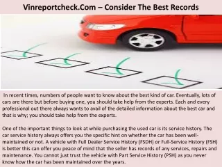 Vinreportcheck.Com – Consider The Best Records