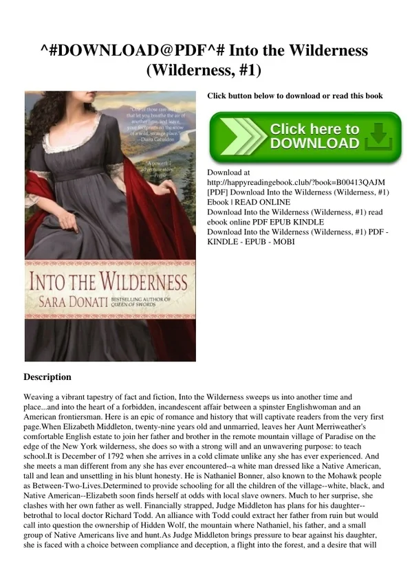 ^#DOWNLOAD@PDF^# Into the Wilderness (Wilderness  #1) EBOOK