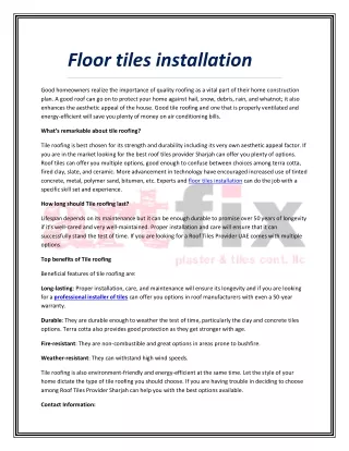 floor tiles installation