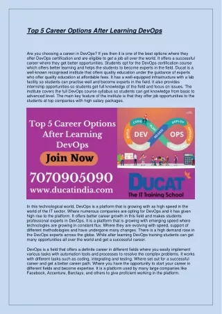 top 5 career options after learning devops