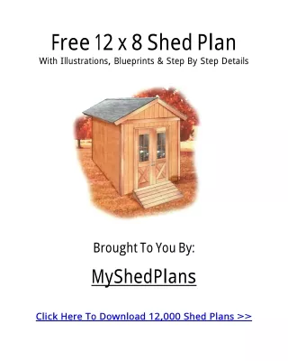 Free 12 x 8 Shed Plan  With Illustrations, Blueprints & Step By Step Details