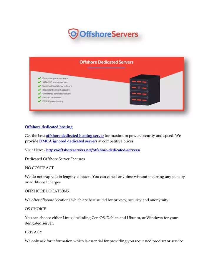 offshore dedicated hosting