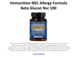 Immunition NSC Allergy Formula w/MG Beta Glucan Nsc 100