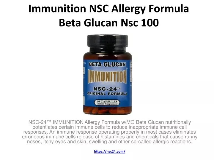 immunition nsc allergy formula beta glucan nsc 100