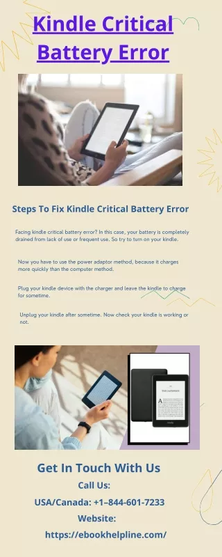 Solve Kindle Critical Battery Error