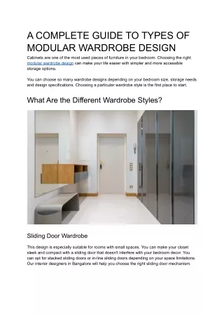 a complete guide to types of modular wardrobe