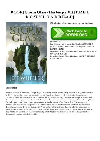 [BOOK] Storm Glass (Harbinger #1) [F.R.E.E D.O.W.N.L.O.A.D R.E.A.D]