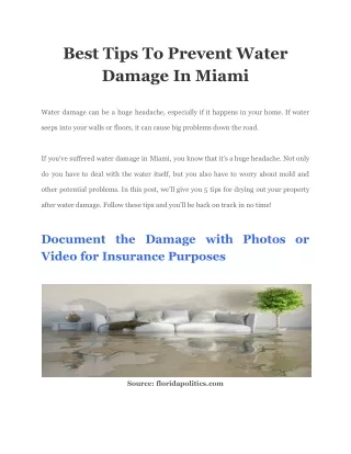 best tips to prevent water damage in miami
