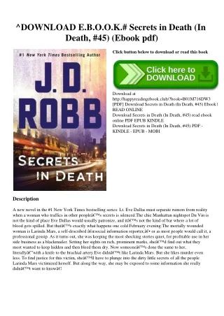 ^DOWNLOAD E.B.O.O.K.# Secrets in Death (In Death  #45) (Ebook pdf)