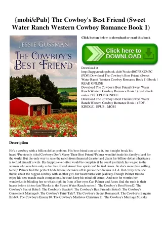 {mobiePub} The Cowboy's Best Friend (Sweet Water Ranch Western Cowboy Romance Book 1) (DOWNLOAD E.B.O.O.K.^)