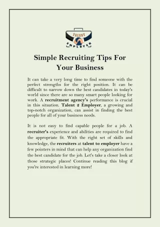 simple recruiting tips for your business