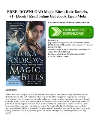 FREE~DOWNLOAD Magic Bites (Kate Daniels  #1) Ebook  Read online Get ebook Epub Mobi