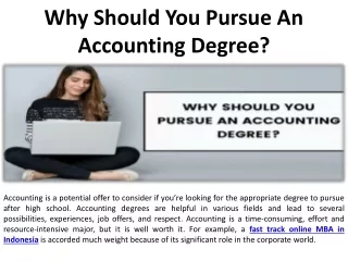Why Should You Get a Bachelor's Degree in Accounting