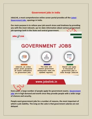 Government jobs in india