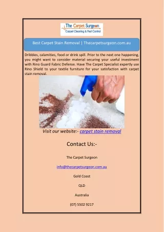 carpet stain removalBest Carpet Stain Removal | Thecarpetsurgeon.com.au