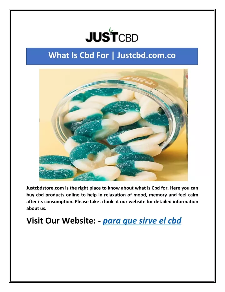 what is cbd for justcbd com co