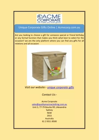 unique corporate giftsUnique Corporate Gifts Online | Acmecorp.com.au