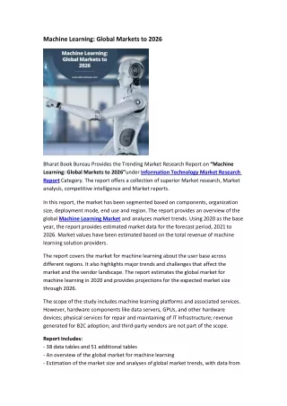 machine learning global markets to 2026