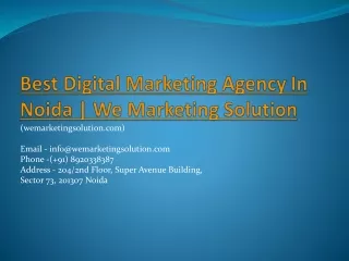 Best SEO Agency in Noida | We Marketing Solution