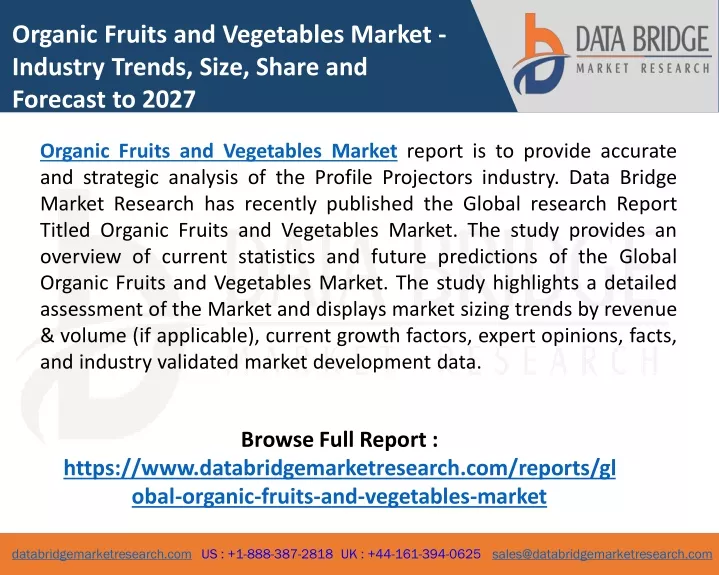 organic fruits and vegetables market industry