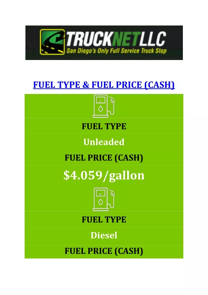 fuel type fuel price cash