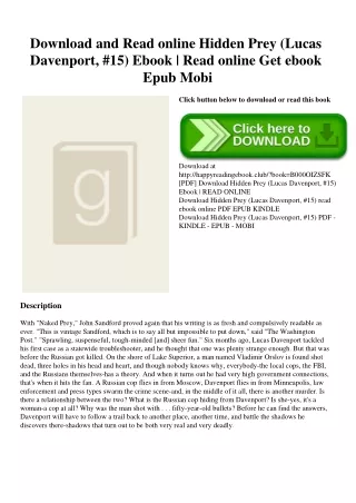 Download and Read online Hidden Prey (Lucas Davenport  #15) Ebook  Read online Get ebook Epub Mobi