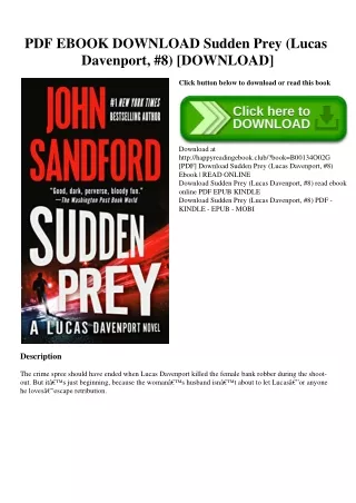 PDF EBOOK DOWNLOAD Sudden Prey (Lucas Davenport  #8) [DOWNLOAD]