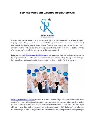 top recruitment agency in chandigarh