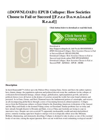 ((DOWNLOAD)) EPUB Collapse How Societies Choose to Fail or Succeed [[F.r.e.e D.o.w.n.l.o.a.d R.e.a.d]]