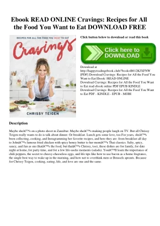 Ebook READ ONLINE Cravings Recipes for All the Food You Want to Eat DOWNLOAD FREE
