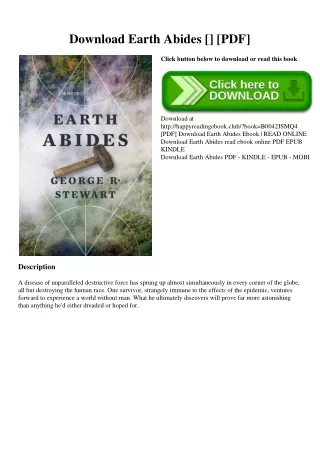 Download Earth Abides [DOWNLOADPDF] [PDF]