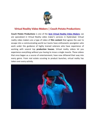 Virtual Reality video makers  Couch Potato Productions
