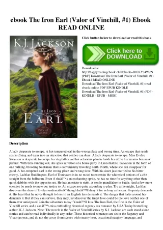 ebook The Iron Earl (Valor of Vinehill  #1) Ebook READ ONLINE