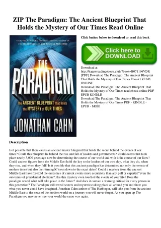 ZIP The Paradigm The Ancient Blueprint That Holds the Mystery of Our Times Read Online