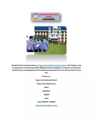 Tagore International School in Jaipur